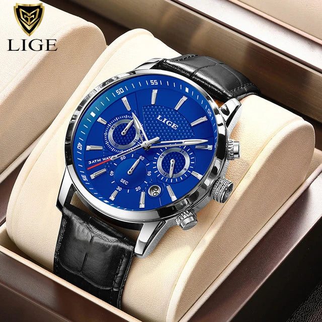 LIGE Luxury Men's Watch +BOX