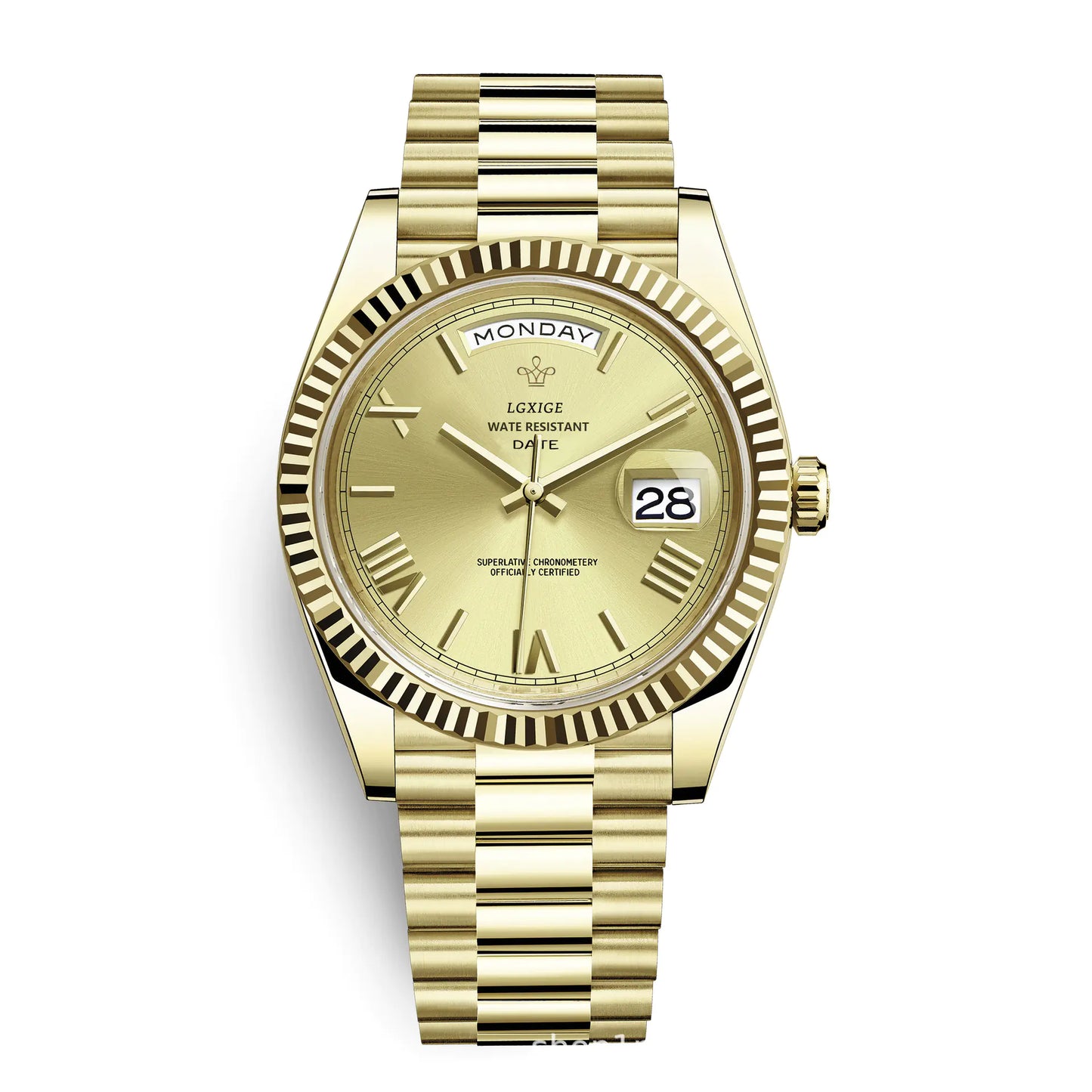Lgxige Day-Date Style Quartz Watch – Men’s Luxury Homage Timepiece