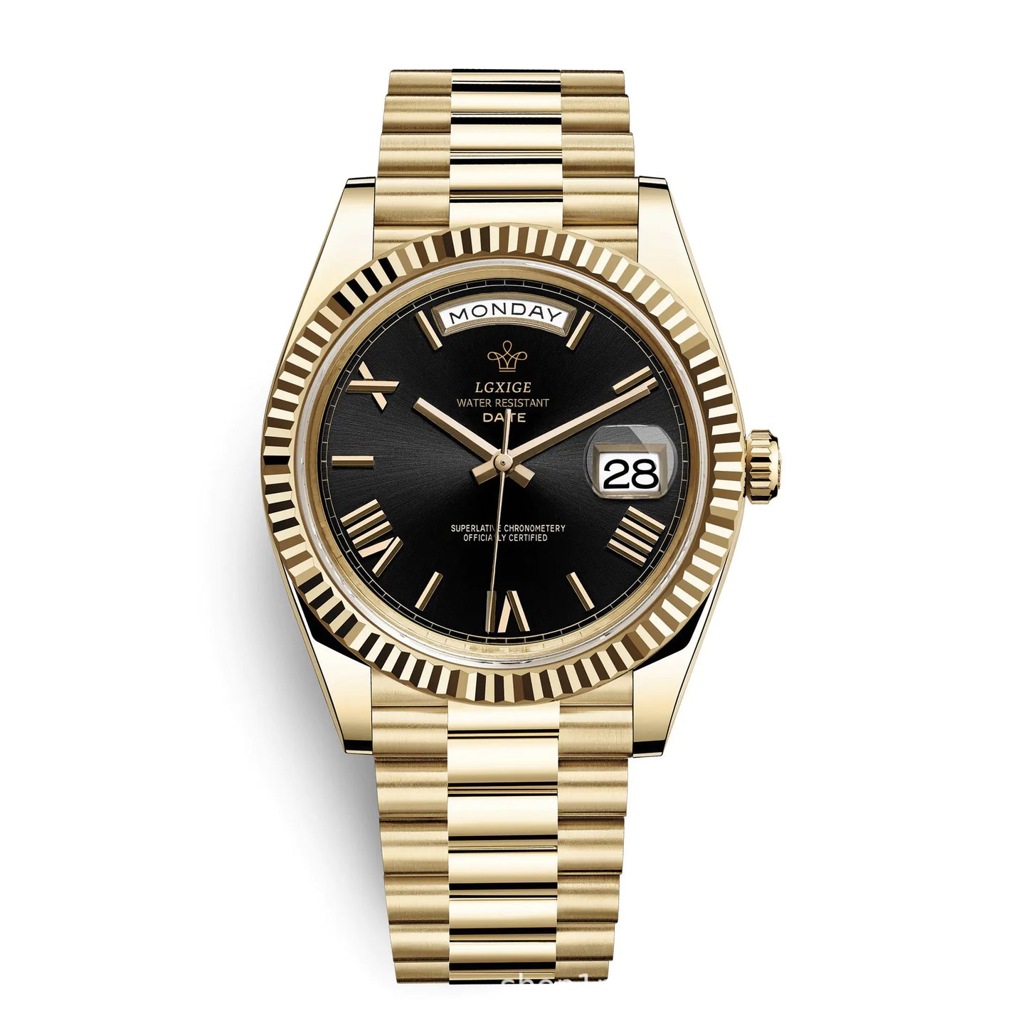 Lgxige Day-Date Style Quartz Watch – Men’s Luxury Homage Timepiece