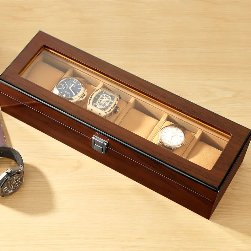Wooden Watch Box with Display for Jewelry and Bracelets