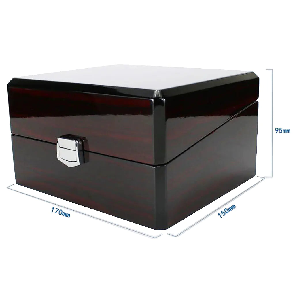 High-Gloss Wooden Single Watch Box – Luxury Lacquer Finish with Leather Cushion