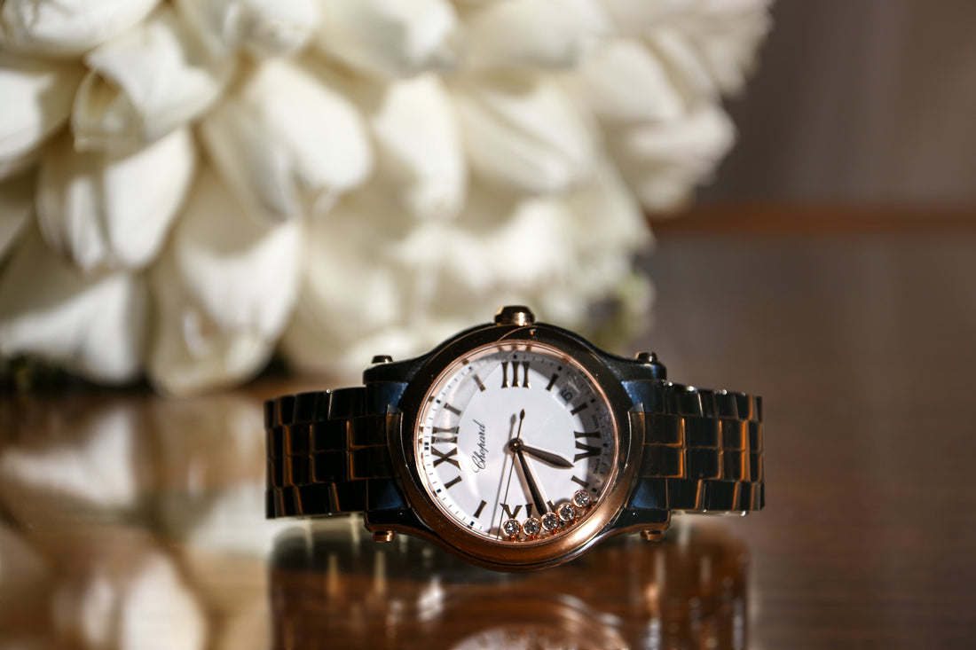 a close up of a wrist watch on a table