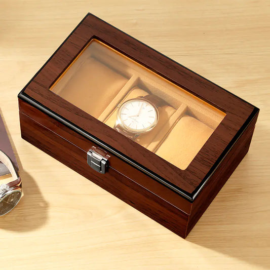 Wooden Watch Box with Display for Jewelry and Bracelets