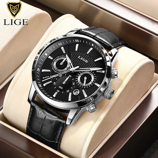 LIGE Luxury Men's Watch +BOX
